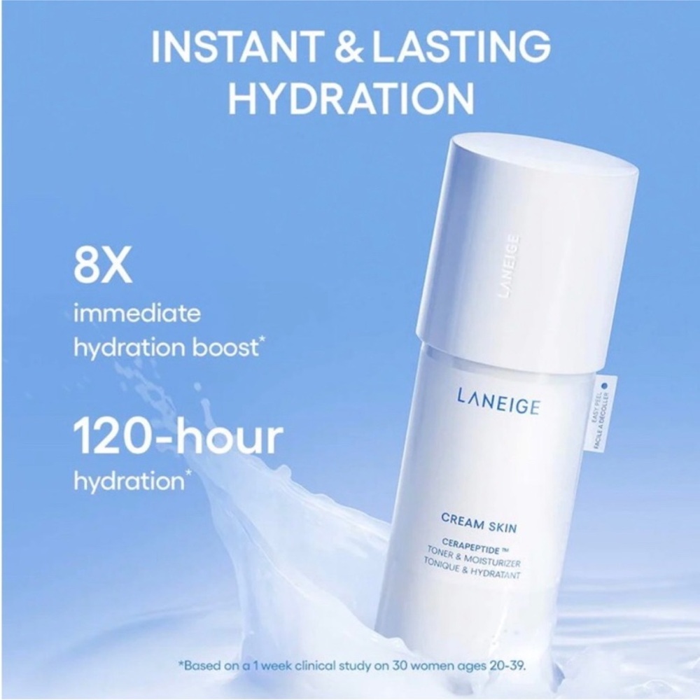 Laneige Cream Skin Cerapeptide Travel Toner & Moisturizer NIB